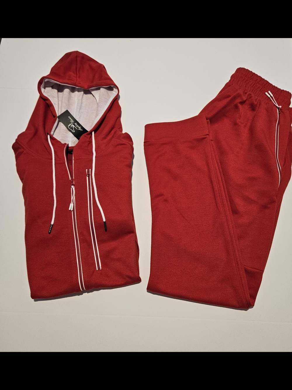 Men's Red Jogger Pants - Hooded Sweatpant Set Agility Bear Size XL
